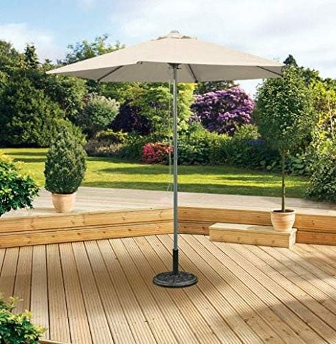 PAGODA Aluminium Push Up Parasol 2m In Beige Garden Patio (base not included)