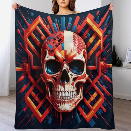 Couverture de canapé crâne en flannel pour chasser le froid - 2