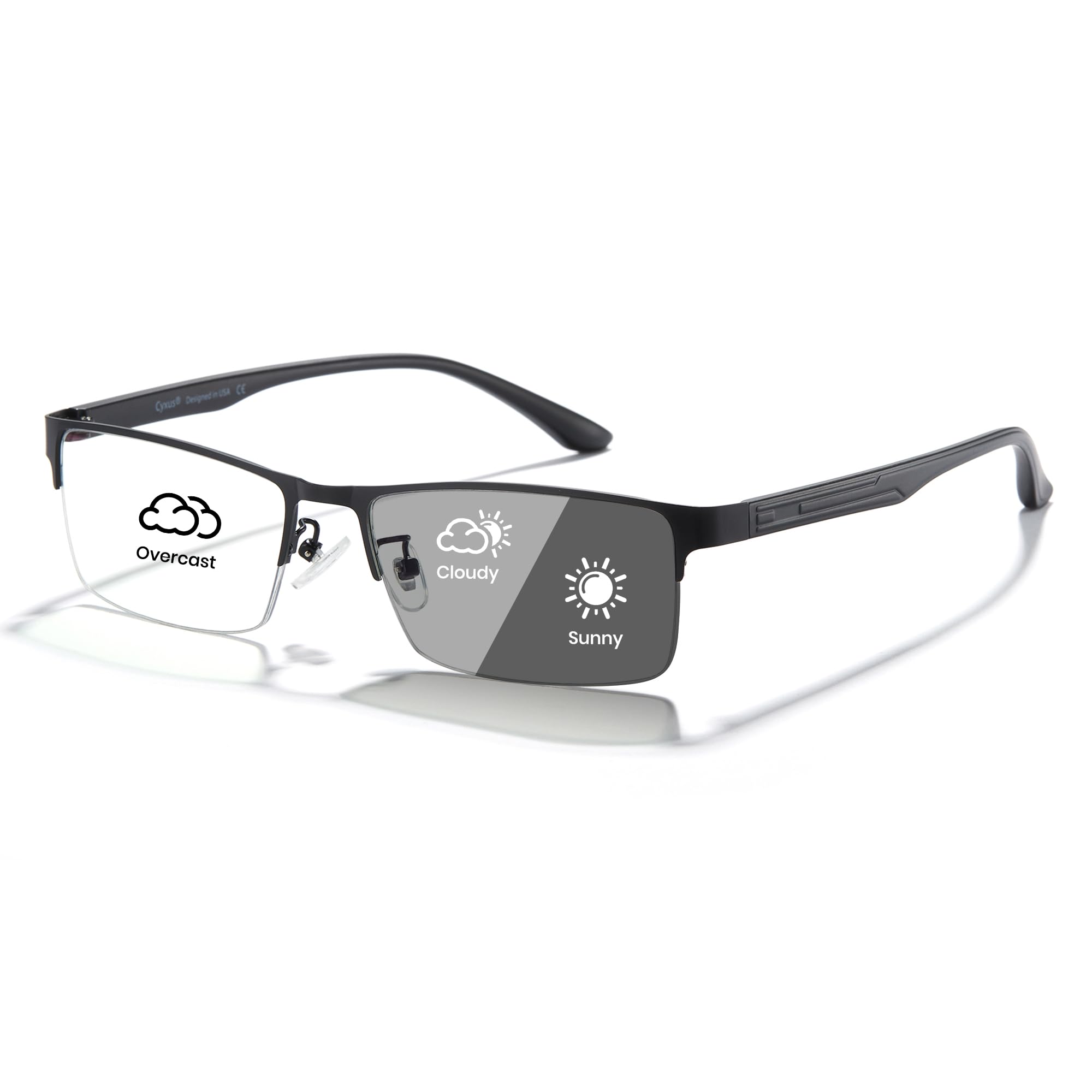 Cyxus Blue Light Blocking Glasses For Men Women, Semi Rim TR90 Frame 8001