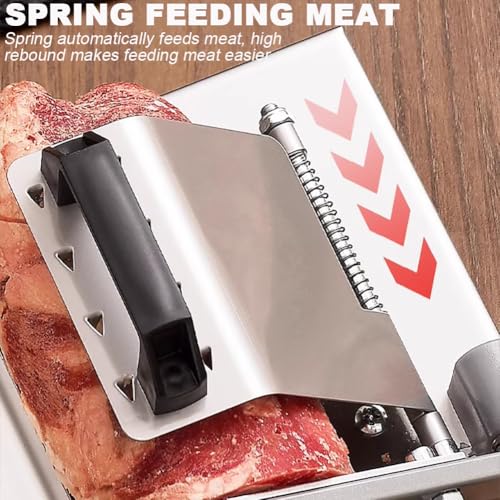 TT-YEC 304 Stainless Steel Household Frozen Meat Slicer, Thickness Adjustable Manual Meat Slicer, Ham And Sausage Cutter, Portable Meat Cleaver for Cutting Chicken, Frozen Meat - Image 5