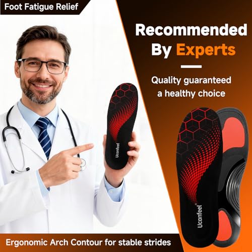 Ucanfeel Men's or Women's Plantar Fasciitis High Arch Support Shoe Insoles (3 Colors) - image 2