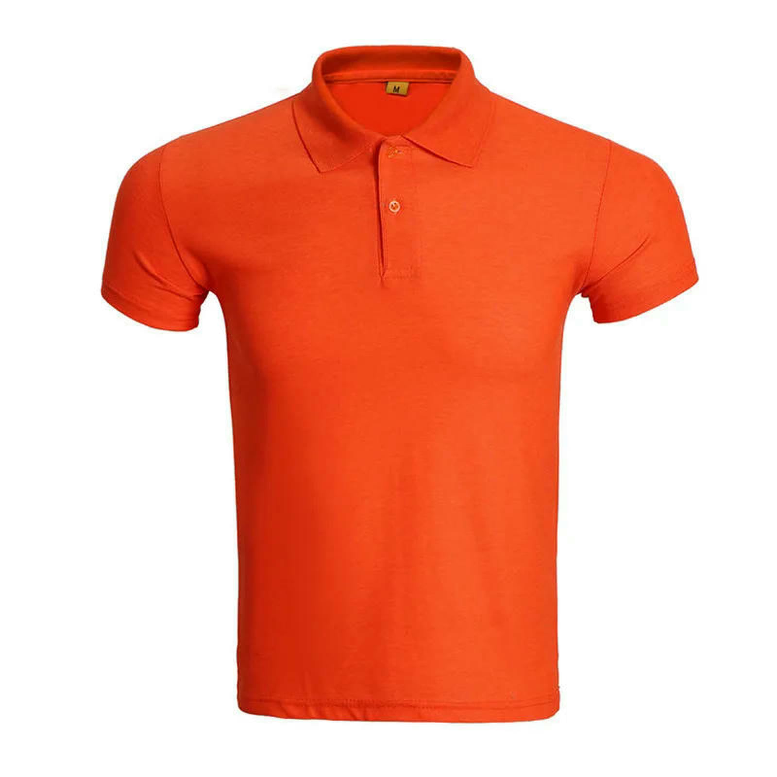 Męski T-shirt różowy krótki rękaw koszula letnia praca Slim Fit Atmable T-Shirt-pomarańczowy-l