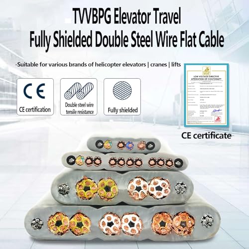 Câble Plat TVVBPG 4 Conducteurs Ascenseur Flexible Blindé 2.5mm2 30ft - 4