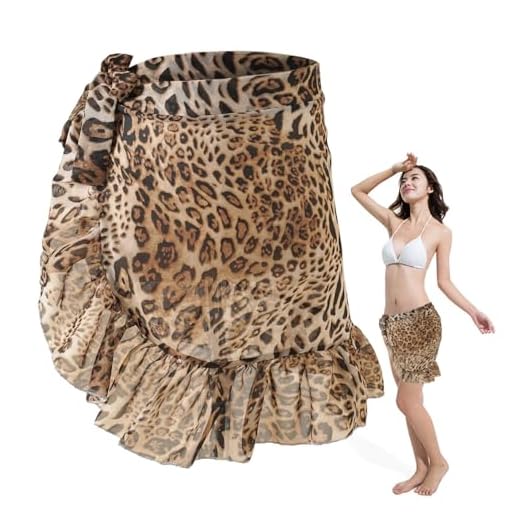 1 Pièce Jupe À Imprimé Léopard, Jupe De Plage À La Mode, Vêtements De Plage, Jupe Courte En Mousseline, Jupe Courte De Personnalité Rétro.