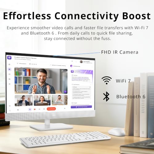 Image of Hotface Customized Desktop, Created Using Dell 27 inch FHD Touchscreen All-in-One Desktop, Intel Ultra 7 355, 16GB /32GB /64GB RAM, 1TB /2TB /4TB SSD, Wireless Keyboard & Mouse, Copilot+ PC, Win 11, White