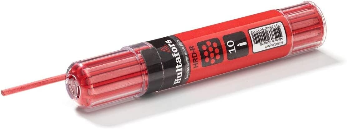 Hultafors Tools 650150 Dry Marker Refills HRD, Heavy Duty, Multi-Purpose, Red, 10 Leads* (Pack of 3)