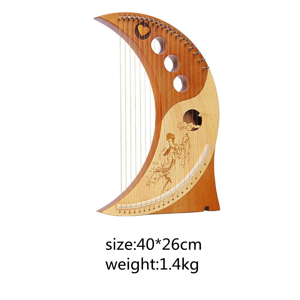 Leierharfe 19-saitiges Mahagoni-Leierinstrument, Orchester-Streichinstrumente, Geeignet for Anfänger, Musikliebhaber, Erwachsene, Kinder, Geschenk-1 Stück