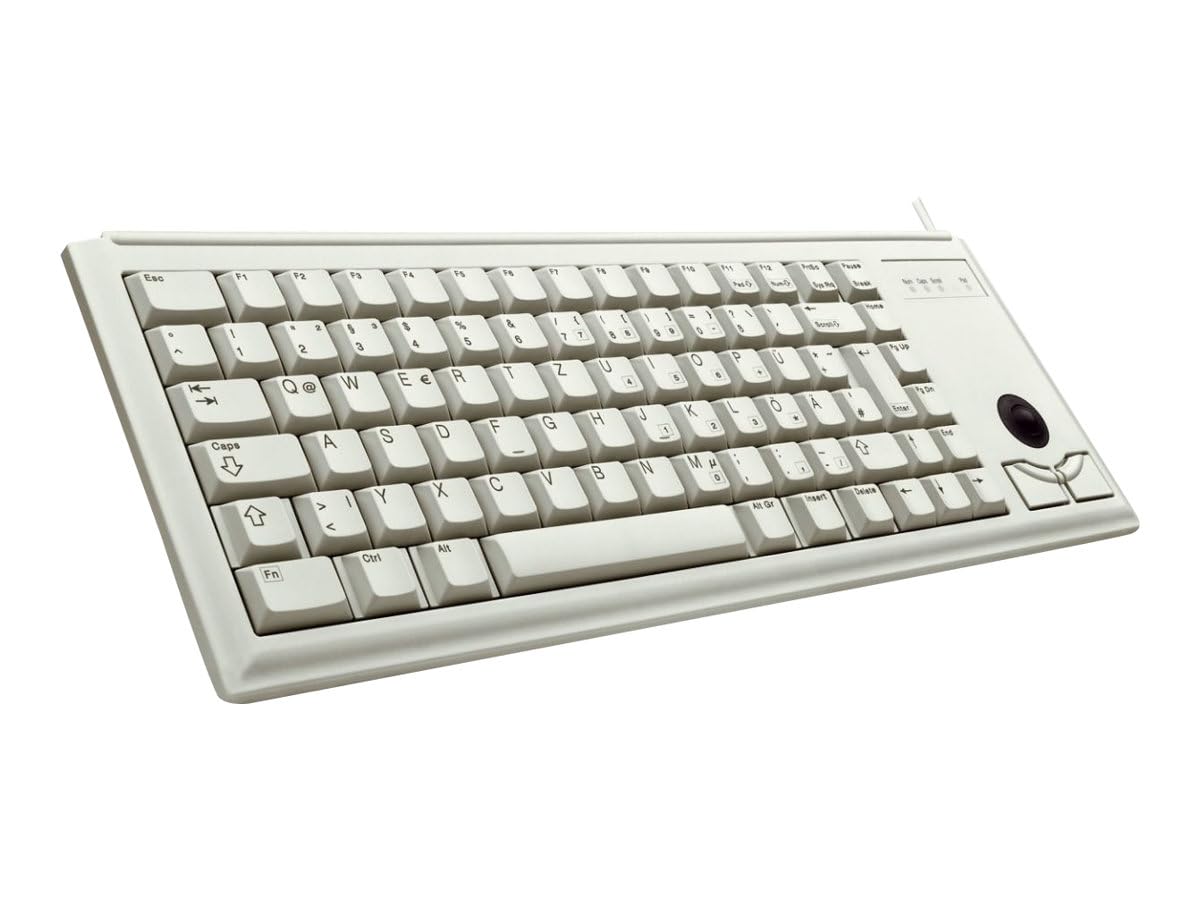 CHERRY G84-4400, Tastiera Compatta con Trackball, Layout per gli Stati Uniti (QWERTY), Cablate (Connessione PS/2), 2 Tasti Mouse, Switch Meccanici CHERRY ML, Grigio