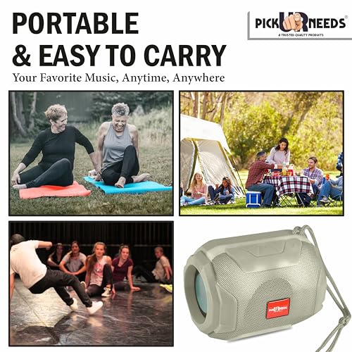 Image of Pick Ur Needs Wireless Mega Bass Portable Bluetooth Speaker | Water Proof | Splash Proof | Premium Speaker Compatible with All Mobile Phone (Grey)