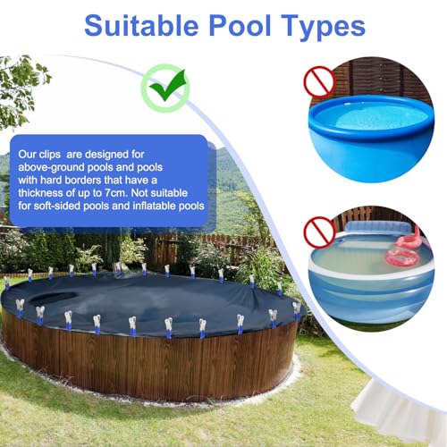 Clips para cubierta de piscina, 30 piezas acero inox miniatura 6