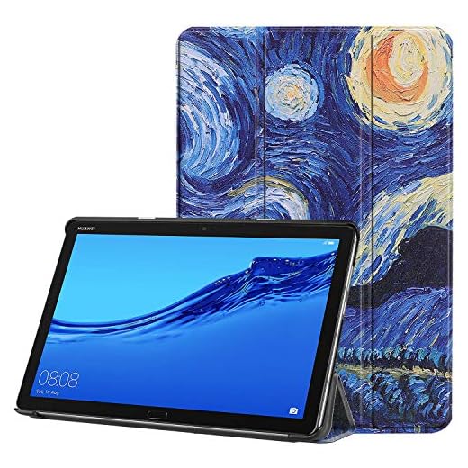 Acelive Funda para Huawei M5 Lite, Cuero Carcasa con Soporte Función y Auto Sueño/Estela para Huawei Mediapad M5 Lite 10 10.1 Pulgada Tablet