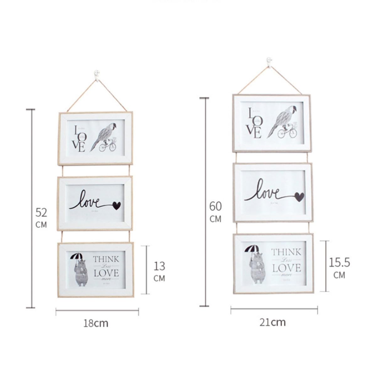 Housoutil Juego de Marcos para Fotos de Pared Estilo Nórdico, Tablero Artificial, Acabado Fino y Seguro, Adecuado para Decoración en Dormitorio U Oficina