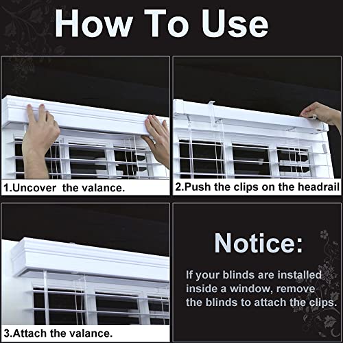 2.5 Inch Valance Clips, Clear Plastic Valance Clips For Blinds, Hidden Window Blind Clips For Horizontal Blind Valance (6 Pcs) #TOP6