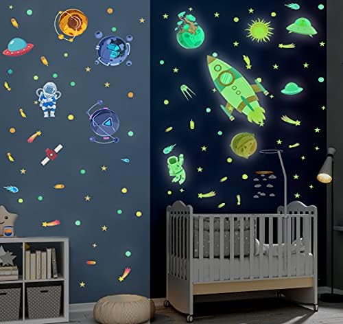 Cartoon Space Travel Wall Stickers For Kids Rooms Kindergarten Bedroom Wall Deco