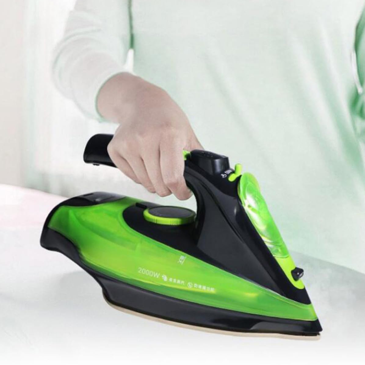 Plancha de Vapor Portátil de Mano para Ropa y Tejidos, Verde