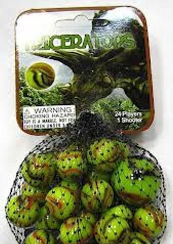 Triceratops Game Net Set 25 Piece Glass Mega Marbles Toy