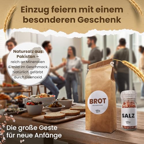 BACKDOSE Einweihungsgeschenk für Haus und Wohnung - Brot und Salz Box - Umzugsgeschenk, Einzugsgeschenk, Richtfest, Geschenk zum Umzug im Mini-Umzugskarton von Fräulein Fred