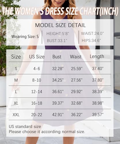 Image of KUOTAI Womens Summer Dresses Sleeveless Casual Loose Swing Button Down Midi Dress V-Neck Flowy A-Line Sundress(Purple, Medium)