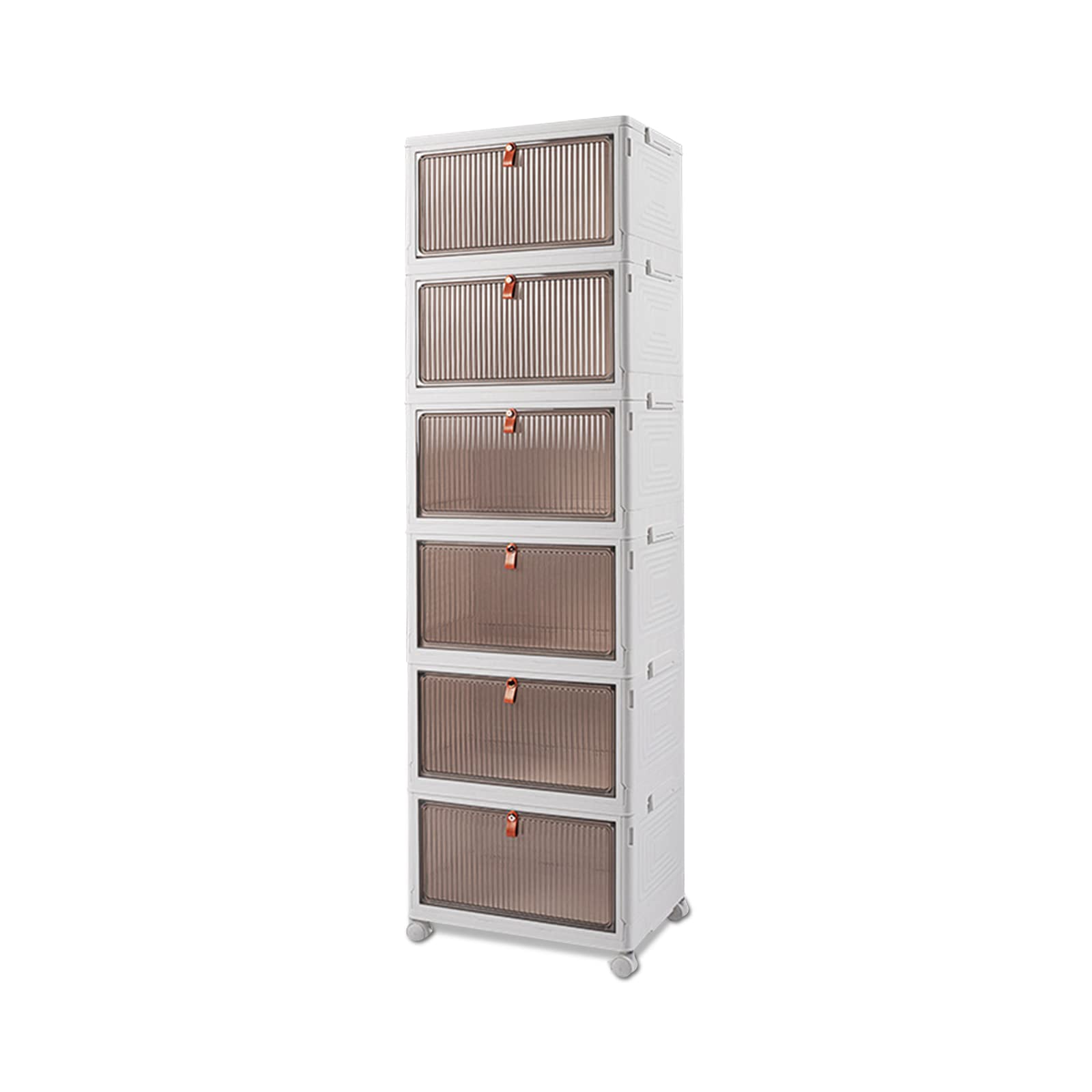 Ergocar Boîte de Rangement Pliable, Organisateur de Rangement Plastique avec Couvercle et Poulie, Caisses de Rangement Transparente pour Salon, Chambre, Bureau