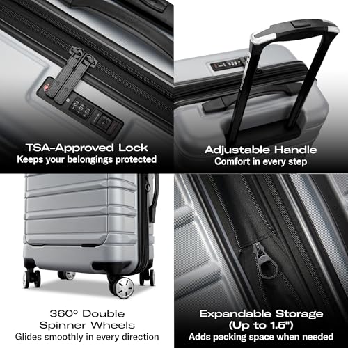 Image of Samsonite Omni 2 Hardside Expandable Luggage with Spinner Wheels, Pale Blue, Pro Carry-on Spinner, Omni 2 Hardside Expandable Luggage With Spinner Wheels