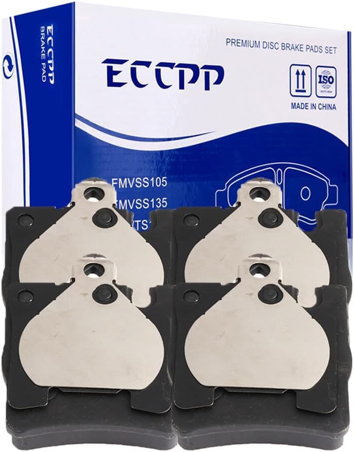 LSAILON [D873] Rear Semi-Metallic Disc Brake Pads Set For Mercedes-Benz C230 C240 C280 C320 C350 CLK320 CLK350 CLK430 E300 E320 E420 E430 SLK280 SLK300 SLK350 [4PCS]