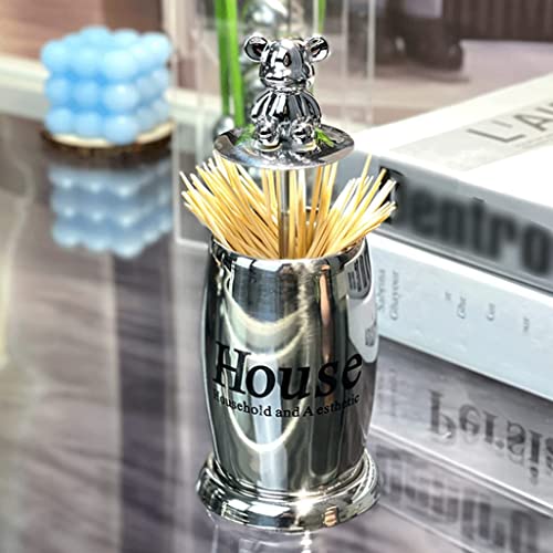 Porte-cure-dents en argent chic idée cadeau art de la table conteneur inox - 4