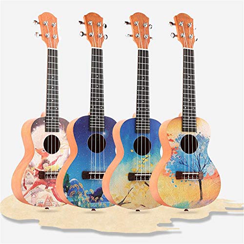 Ukulele en bois Acajou Bois Traditionnel 23 Pouces Concert Ukulélé Coloré Peinture Uke Hawaii Enfants Petite Guitare… - Les Beatles, Paul McCartney, John Lennon, RIngo Starr, George Harrison Ukulele en bois Acajou Bois Traditionnel 23 Pouces Concert Ukulélé Coloré Peinture Uke Hawaii Enfants Petite Guitare… – Image 6