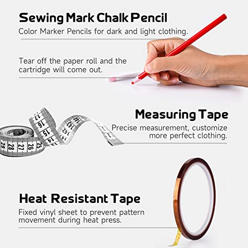 Go2Craft Ultimate Heat Press Accessories For Cricut Easy Press, Perfect Transfer Bundle With Vinyl Bundle, Double-Fabric Heat Press Mat, Teflon Sheets, Tape, Positioning Tools For Heat Press, Crafts #TOP3