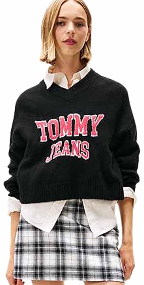TJW VARSITY VNECK SWEATER Kazak Kadın