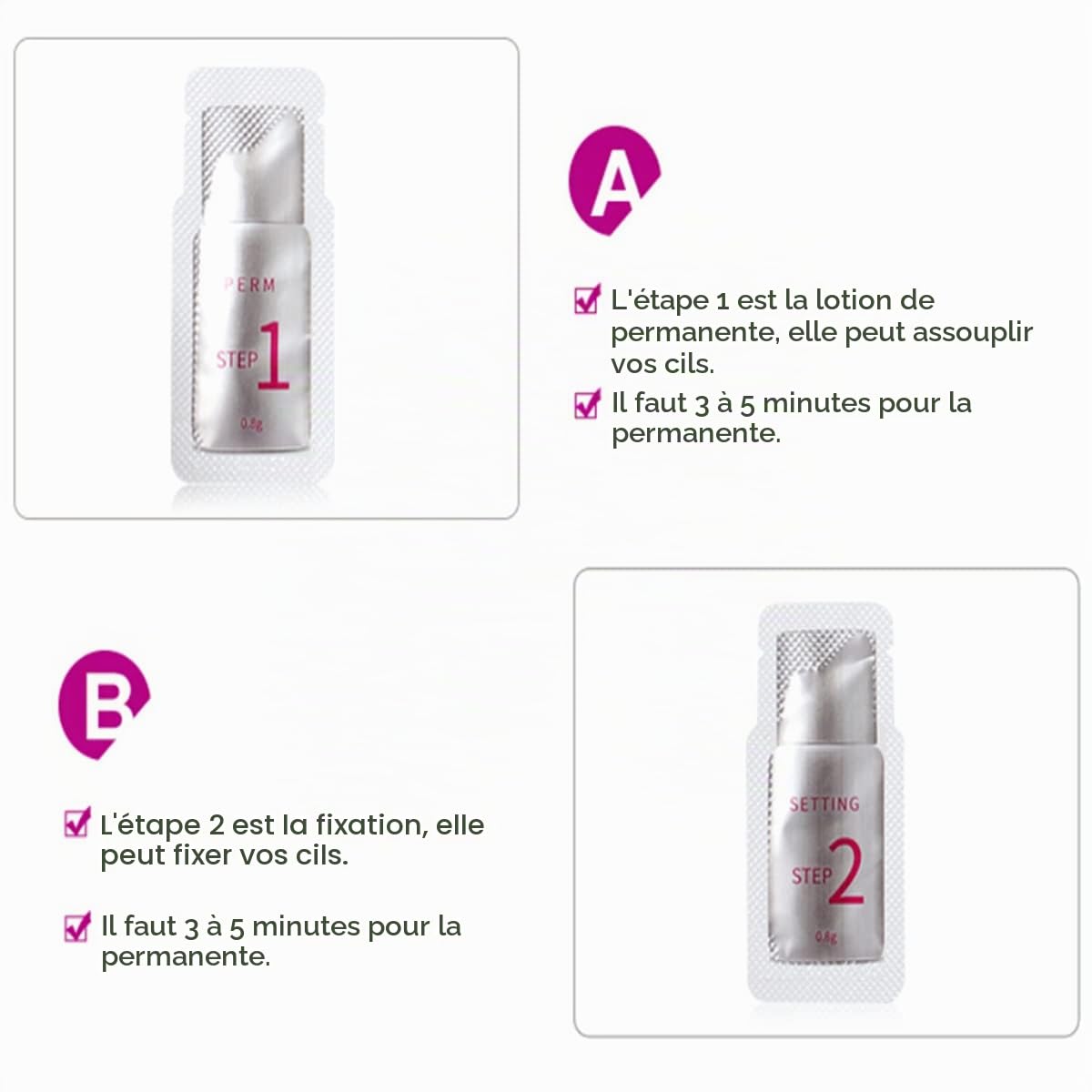 Lotions de rehaussement de cils, Kit de rehaussement de cils Kit de permanente de cils Sachet Lash Nourish, pour la permanente, le recourbement et le rehaussement des cils (#10 paires/lot)