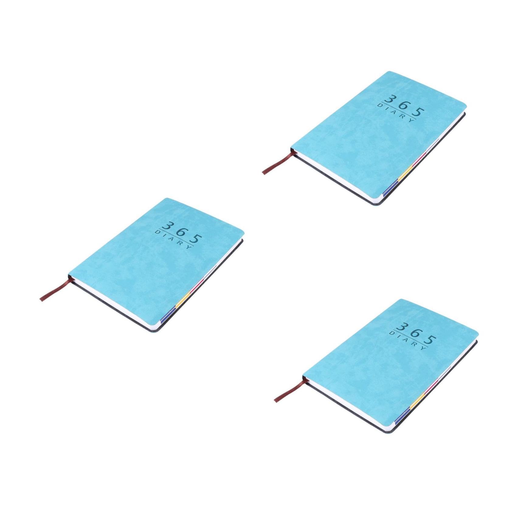 3pièces Agenda Bleu Carnet De Notes Pratique Planificateur Scolaire Pour Étudiants Et Fournitures De Bureau Journal De Voyage Et Écriture