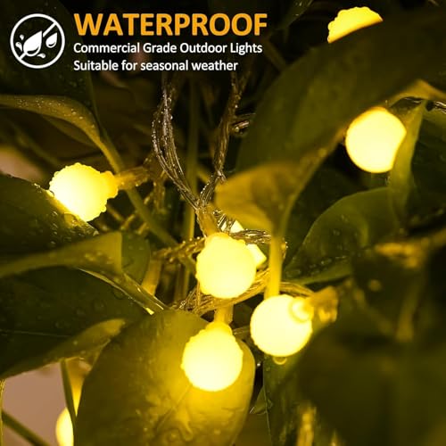 LED Lichterkette Strombetrieben,27M Lichterkette Kugel warmweiß mit Stecker für Außen und Innen,IP44 Wasserdicht Lichterketten mit Dimmbar Fernbedienung,Ideal für Zimmer,Weihnachten,Party,Garten