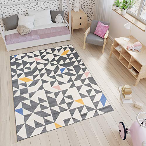 Tapiso Xeno Alfombra para Niños Bebés Jóvenes Diseño Moderno Gris 