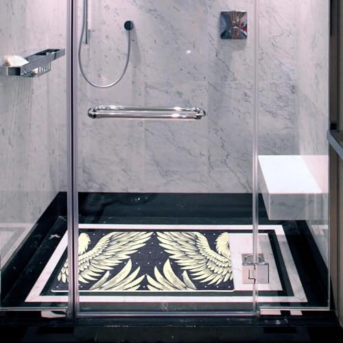 Tapis de bain antidérapant extra long à séchage rapide Angel Wings - 7