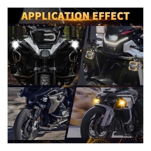 Phare de moto antibrouillard 12V avec projecteur double couleur