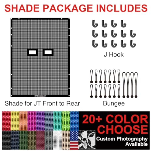 Shadeidea JT Sun Shade Top Roof Compatible with Jeep Gladiator 4 Door Sunshade Mesh Sunroof for Jeep Gladiator, Innovated Design 2018-Current, 10 Year Warranty, Front&Rear(1pc), Black by Shadeidea - Used condition - Image 5