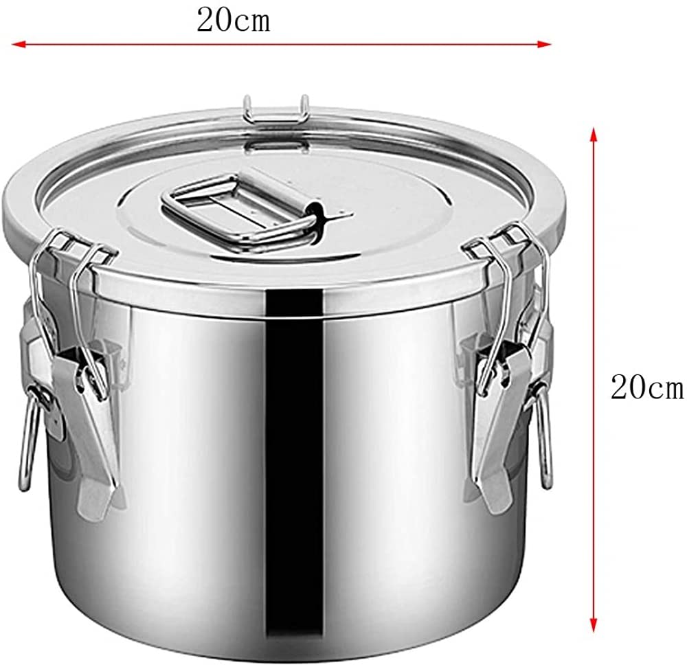 Recipiente Hermético De Acero Inoxidable Para Cereales, Recipiente Para Almacenamiento De Granos De Cocina,Balde De Arroz Para El Hogar,Tanque De Almacenamiento De Harina,Tanque De Granos Varios-6L