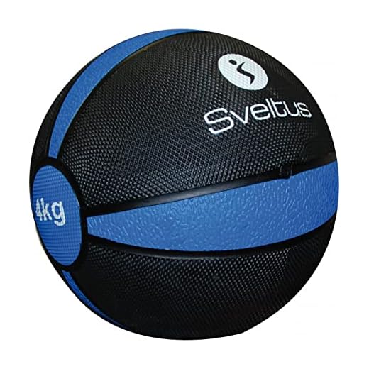 Sveltus - Balón Medicinal (4 kg), Color Negro y Azul
