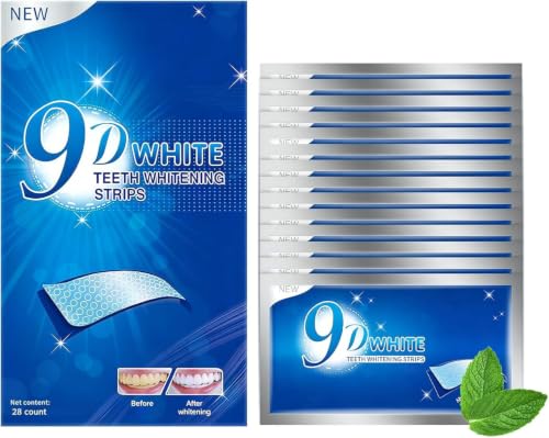Image of Teeth-Whitening Strips - 9D Teeth Whitening Kit Professional Effects, Whitening Strips for Teeth Sensitive with Enamel Safe, 28 White Strips (14 Day) Remove Stain for a Brighter Smile, Mint