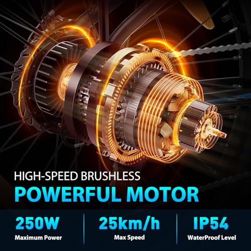 COLORWAY E Bike Herren Damen Elektrofahrr&auml;der 26 x 2,35 Zoll 250W Motor 36V 12Ah herausnehmbarer Akku EBike, H&ouml;chstgeschwindigkeit 25 km/h, E Mountainbike Ausdauer 35-90KM