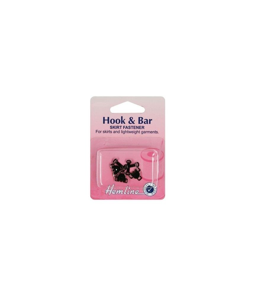 Hemline Hook & Bar Skirt/Trouser Fastener - Black