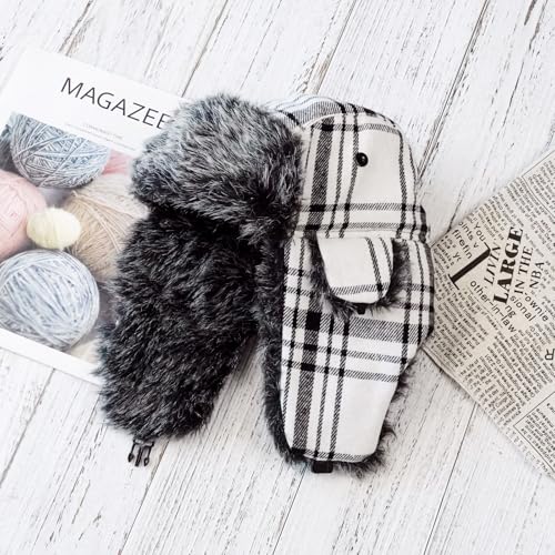 Image of ONWAY Trapper Hat Winter Hats for Women Men with Faux Fur Ear Flaps
