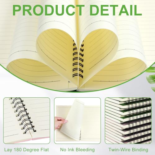 Image of Yahenda 18 Pcs Spiral Notebooks,1 Subject,Wide Ruled, Pink,Light Green