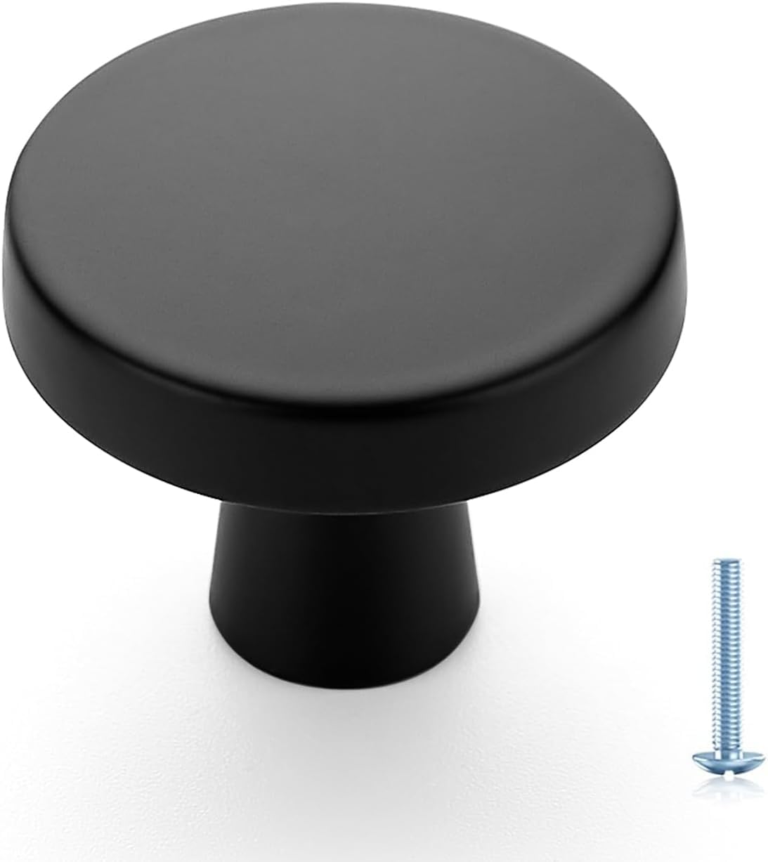 Ravinte Matte Black Cabinet Knobs Solid Pulls Single Hole 10 Pack