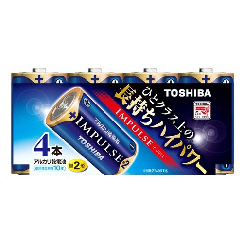 東芝 アルカリ電池単2形4本パック LR14H 4MP