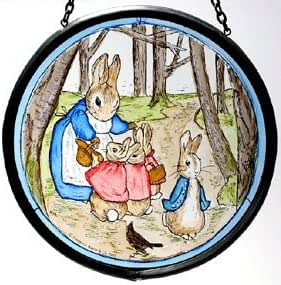 Decorativo dipinto a mano vetrata Sun Catcher/Roundel in a Wren