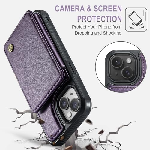 image for Vinich for iPhone 15 Wallet Case with Card Holder, RFID Blocking Credi