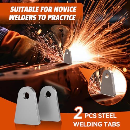 Image of 2Pcs Weld on Tabs with 1 /2 inch Holes,Steel Gussets Weld On,Universal Weld on Shock Mount,Weld on Lights Tabs,Weld on Tabs Axle Bracket,Flat Bottom Chassis Weld Tabs for Weld On- 1 /5 inch Thick