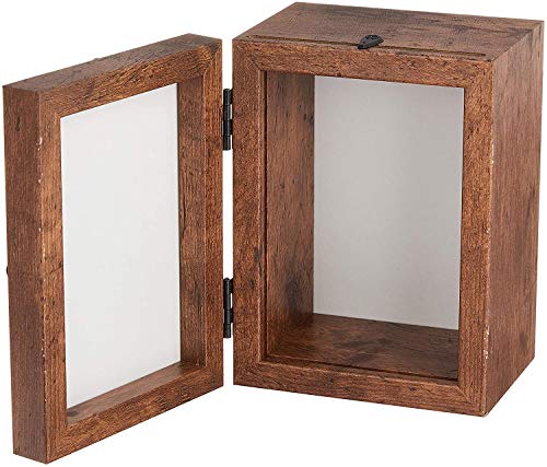 丸和貿易 フォト&クラフトボックス 縦 ブラウン 4008451-02 写真立て 小物入れ 雑貨 木目調のサムネイル