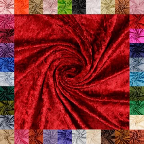 Velours écrasé rouge stretch pour confectionner vos rideaux de salon